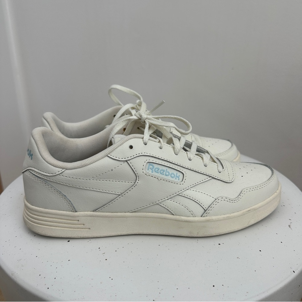 Reebok Classic White and Blue Sneakers